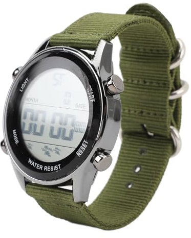 Reloj Deportivo Digital para Hombre, Relojes Deportivos Electrónicos Inteligentes con Correa de Nailon para Exteriores (DE Verde)