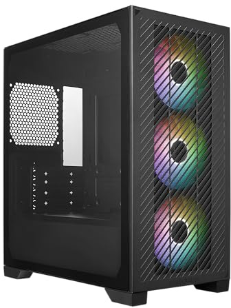 Cooler Master Elite 301 Micro-ATX High Airflow Minimalist PC Case, 365mm GPU Max, Compatible RTX 5080|RX 7090 XT, 280mm AIO Max, Type C, Tempered Glass, Triple 120mm aRGB PWM Fan, Intakes Grill