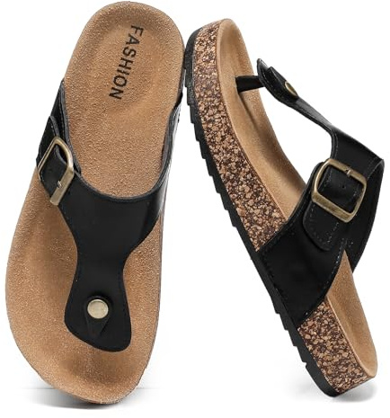 zaxunai Chanclas Mujer Hombre Sandalias con Plantilla de Corcho Verano | Sandalias Ajustables con Plantilla de Corcho Antideslizante para Playa Piscina Jardín Vacaciones