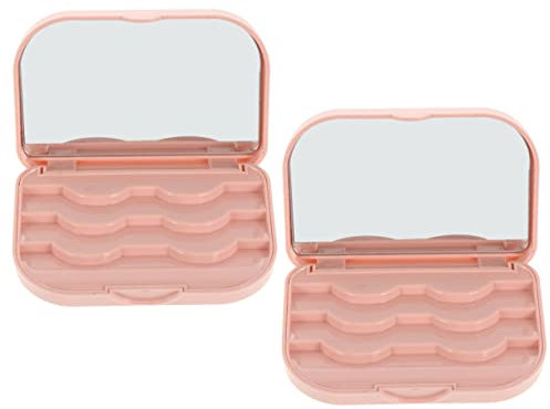HAPINARY 2 Scatole Portaciglia Custodia Per Specchio Da Trucco Organizer Cosmetici Scatole Per Ciglia Artificiali Contenitore Ciglia Finte Piccolo E Pratico Leggero E Resistente