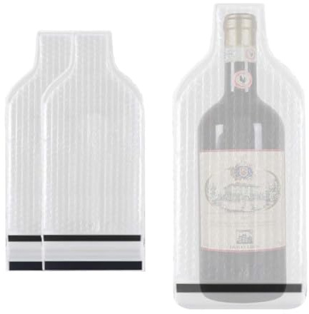 GHPKOTW 2 Bolsas De Burbujas Para Botellas De Vino, Embalaje Inflable Reutilizable A Prueba De Fugas, Protector Para Equipaje, Material EVA Mate, Color Transparente, 48 Cm X 18 Cm