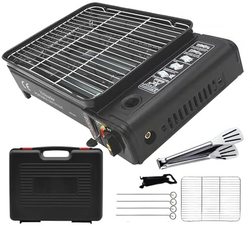 Barbecue 2-en-1 Portable - Gril et Plaque à Griller Inclus - Solution de Cuisson Facile en Extérieur
