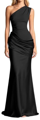 Robe de Soirée Longue pour Femme Maxi Robes à Épaules Dénudées Sexy Robe Moulante Dos Robes de Cocktail Slim Bodycon Sexy Élégant Couleur UnieRobes de Fête Longue de Gala pour Mariage Party Bal