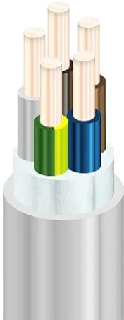 EDELIZON Mantelleitung 5x6 mm² NYM-J | 50 m | Verwendung bei Elektroinstallation, Verdrahtung in Schaltkasten, in geschlossenen Kanälen