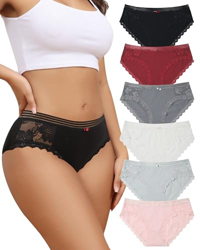 LEVAO Cotton Underwear Women's Bikini Panties Breathable Hipster Stretch Full Briefs Multipacks S-XL