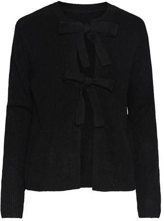PIECES Cárdigan Femenino PCSILLY Banda, Negro, M
