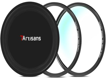 7artisans Filtre Nanomagnétique Filtre UV Réducteur de Lumière Filtre ND/Filtre Polarisant CPL/Filtre Dégradé GND/Filtre Antibrouillard Noir 1/4 pour Photographie de Portrait(67mm MRCUV)