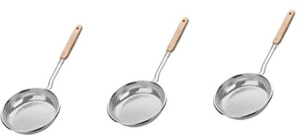 TOPBATHY 3 Stück Edelstahl-multifunktionssieb Löffelsieb Für Die Küche Großer Nudellöffel Einfach Aufzuhängendes Design