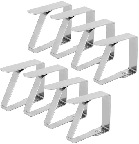 Lepat 8 Pack Tablecloth Clips, Stainless Steel Table Cover Clamps, Metal Table Clips for Indoor & Outdoor Tablecloths Use, Home, Dining, Picnic, Party and Wedding