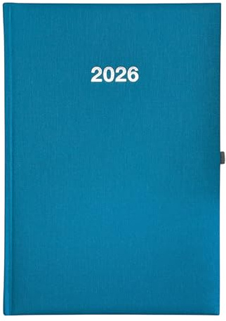2026 ADINA veckokalender A5 24 x 16 cm 1 vecka på 2 sidor krämfärgat 80 g papper turkos
