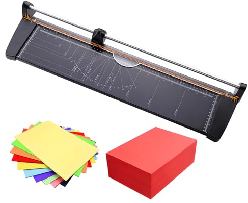 Roterande papperstrimmer, 60 cm skärbredd, precisionsmetallbas, säkert rullande blad för 1 mm tjocklek, lätt design för kontor, skola och hantverksprojekt