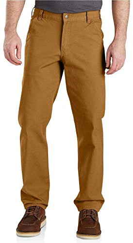 Carhartt Men's Relaxed Straight Rugged Flex Duck Dungaree, Carhartt Brown, W34 x L32