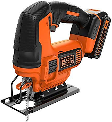BLACK+DECKER BDCJS18E1-QW Sierras de calar 18 V-2.5 AH 1 batería 1 hoja para madera