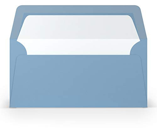 PAPERADO 50 Briefumschläge DIN lang/DL - Dunkelblau gerippt Hell-Blau - 100 g/m² Kuvert ohne Fenster 22 x 11 cm - Umschläge mit Nassklebung gerader Klappe
