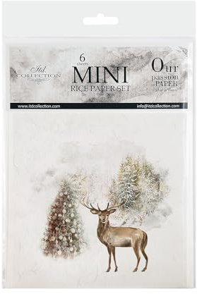 ITD Collection - Mini Papier de Riz Set de Création (6 Feuilles), Découpage de Papiers de Riz pour Le Scrapbooking et Le Bricolage, Multicolore 14,8 x 14,8 cm (RSM026)- HS code 48021000