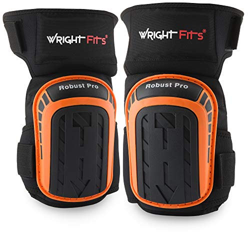 WrightFits Professional Knee Pads, Heavy Duty Support Gel Cushions with High-Density Foam Knee Pad Set - Adjustable Anti-Slip and Strong Straps for Work, Construction, Flooring, Gardening, and Skating