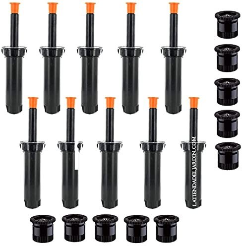 Suinga - Confezione da 10 DIFUSOR di RIEGO 1804, Rain Bird + 10 tapparelle 4,5 metri, angolo regolabile.