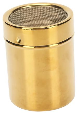 Stainless Steel Rust Resistance Gold Fine Mesh Powder Sugar Shaker Powder Shaker Powder Sugar Shaker Duster Kitchen Supplies