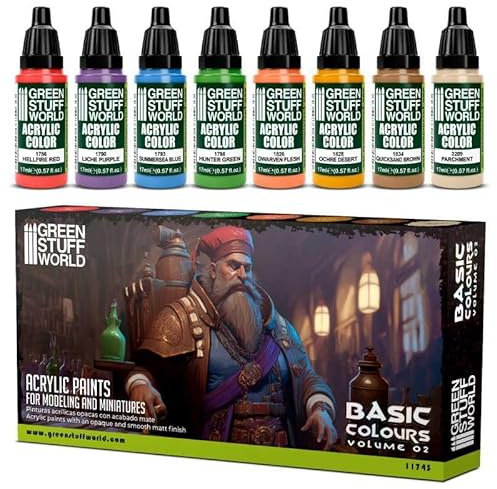 Green Stuff World für Modelle und Miniaturen Farbset Grundfarben Vol. 02-11743