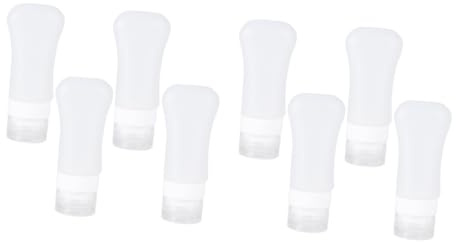 FRCOLOR 8pcs Silicone Travel Bottles Bottles Lid for Cosmetics Leakproof Makeup Container Suction Pump Portable Silicone Dispensers for Women Men