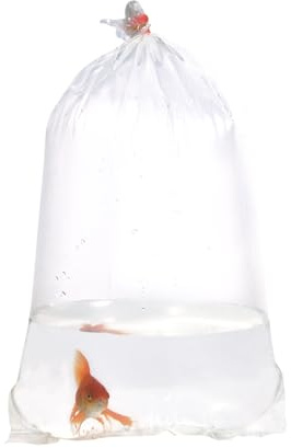 AlfaEx fiskepåsar, 40 cm x 61 cm läckagesäker, rundad botten, klara plastfiskväskor för tropisk och marin fisktransport, 250 gauge. 10-pack