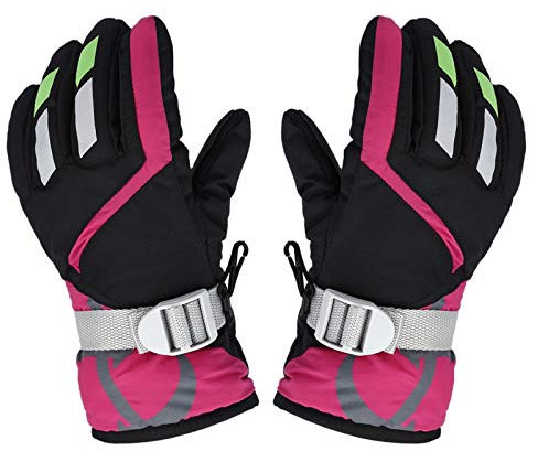Winterhandschuhe für Damen und Herren, rutschfeste Winterhandschuhe, wasserdicht, warm, Unisex, Hockey-Handschuhe, Outdoor-Sport, Skifahren, Snowboard-Handschuhe, Kinder und Kinder (Farbe: schwarze