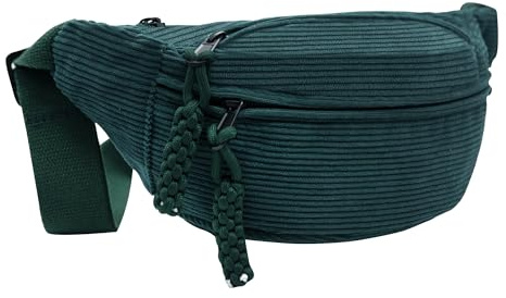 Long Keeper Sac Banane pour Femme Fille Sacoche Banane Mignon Réglable Sacs Femme Bandoulière Chic Sac Ceinture pour Voyages Course Sport (Vert émeraude)