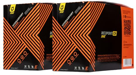 PACK 2 Bebida Hipotónica en Polvo con Electrolitos + Vitamina B1 + Sales Minerales para Deportistas - Hidratación Muscular - Sabor Naranja Sin Gluten - Pack 20 Sobre Apto Veganos | RECUPERATION