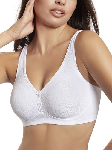 Selene, Reggiseno Donna Fascia Alta, Senza Ferretto e Imbottitura, con Motivo Floreale, Collezione Marivi, Colore Bianco, Taglia 3D