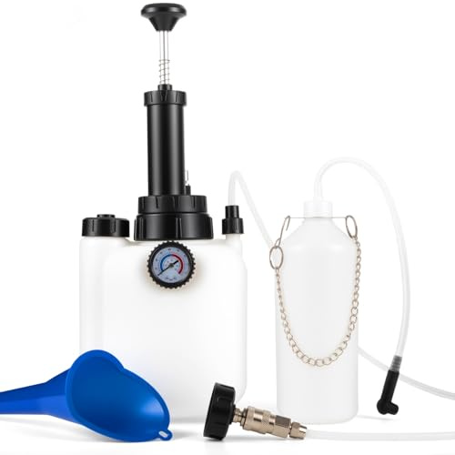 GAsupply Dispositivo de purga de frenos, 3 l, dispositivo de cambio de líquido de frenos con botella de purga de frenos de 1 l y adaptador E20, adecuado para la mayoría de los modelos de automóviles