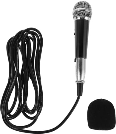 Toyvian Micrófono Dinámico De Mano Cable Metálico Micrófono para Cantar Karaoke y Transmisión para Uso Doméstico y Eventos