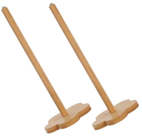 GARIOUANS 2PCS Drop Spindle Top Whorl Wooden Spinners for Yarn Making Hand-Carved Spindle Tools for Beginners Lightweight Portable Accessories for Sewing and Knitting Projects