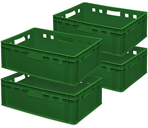 4 x boîte à viande E2, 600 x 400 x 200 mm, vert