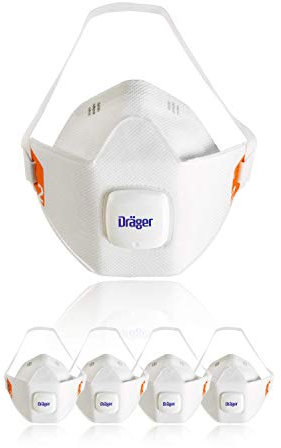 drager - x-plore 1920 v - half disposable respiratory protection mask ffp2 | size m-l | set of 5 dust masks with valve | suitable for construction, DIY, painting