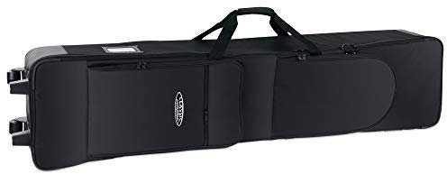 Classic Cantabile Keyboardtasche G1 - mit Trolley-Rollen - 133 x 30 x 17 cm - 2 große Außentaschen - schwarz