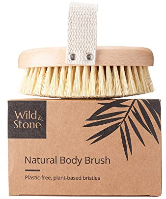 Wild & Stone | Trockenbürste für den Körper | Sanftes Peeling | Badebürste mit Naturborsten | Nachhaltige Trockenbürste