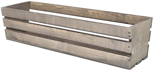 KOTARBAU® - Vaso per piante in legno a lungo per balcone, 600x180x150 mm, colore: grigio