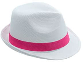SILABA TONICA Sombreros Fiesta - PACK 10 Sombreros de Colores para Hombre y Mujer - Elige el Color de la Cinta del Gorro (sombrero Blanco)