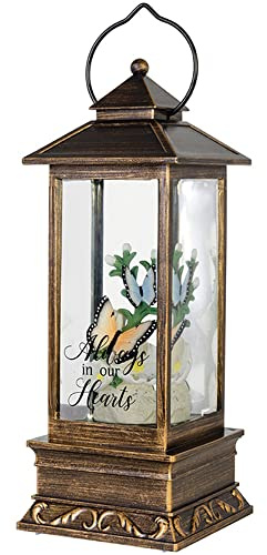 Carson Always in Our Hearts Memorial Water Lantern - Sympathy Gift for Funeral - Loss of Loved One - Remembrance Lantern Light Up Snow Globe for Home Decor (Butterflies)
