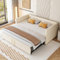 I0I&I0I Ausziehbares Schlafsofa 90/180 * 200 cm in Beige | Lattenroste inklusive | Multifunktionsbett aus hautfreundlichem Samtstoff (Beige)