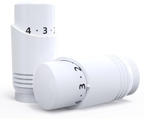 Thermostatic Valve Head 1pcs - Vancoco Modern TRV Head Radiator Valve Thermostatic Radiator Valve Thermostatic Valve Head M30x1.5 Radiator Valves (White)