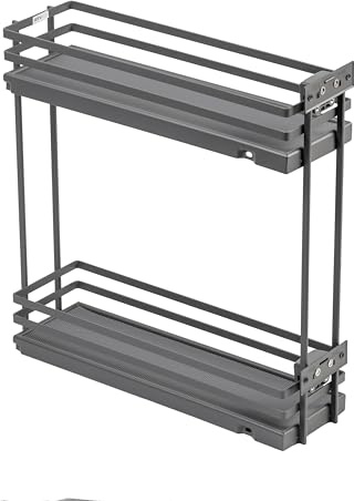 GTV - Organizador de cocina MOVIXPRO | Equipamiento de carga | Sistema de estantería extensible | Ancho exterior 200 mm | 2 estantes | Sin rieles | antracita