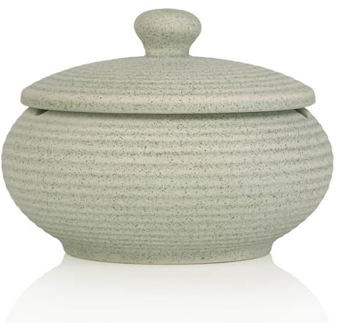 Keramikaschenbecher Mit Deckel-Winddichter Aschenbecher FüR Drinnen Und DraußEn, Vintageaschenbecher FüR Raucher, Dekorativer Tisch-Aschenbecher FüR BüRo Und Hotel. (Hellgrüner Aschenbecher)