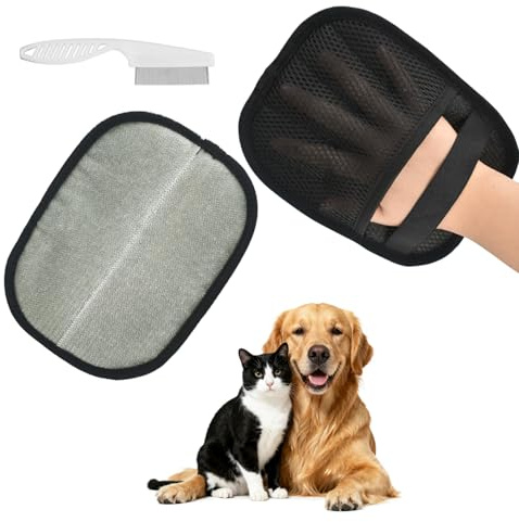 HENOUXIANG 2pcs Gant Anti Poils Animaux,Electrostatique Chien Chat Réutilisables,Principe électrostatique, Brosse à Peluches Enlever, Ramasse Lavable pour Vêtements, Canapés, Tapis