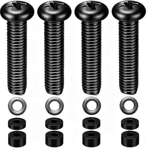 M8 Screws for Samsung TV M8 x 30 mm Pitch 1.25mm TV Mounting Bolts Screws with 15mm Spacers Work with Samsung 42“ 50 55 60 65 70 75 82 Black