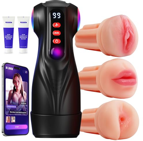 Tauara Masturbator Sex Spielzeug für die Männer, Masturbieren für Männer mit 3 Liner Abnehmbare, APP Masturbatoren mit 9 Vibration und 9 Saugen Taschenmuschi Sexspielzeug Vibratorensets Sex Toys