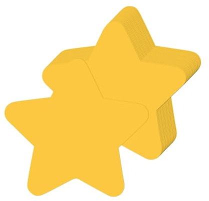 Vayrihom 100 ritagli di stelle dorate, stelle di carta gialla 10 * 10 cm fustellate per bacheche, decorazioni murali in classe, progetti di bricolage scolastici, decorazioni per feste ed eventi