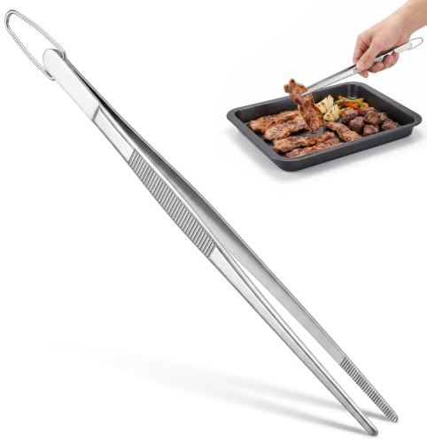 10 Inch Food Tweezers Stainless Steel Cooking Tweezers