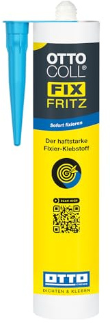 OTTOCOLL FIXFRITZ 310ml, weiß, schnelle Fixierung auf saugenden Untergründen, Montageklebstoff für sichere Klebungen im Innenausbau, inklusive kör4u Tülle