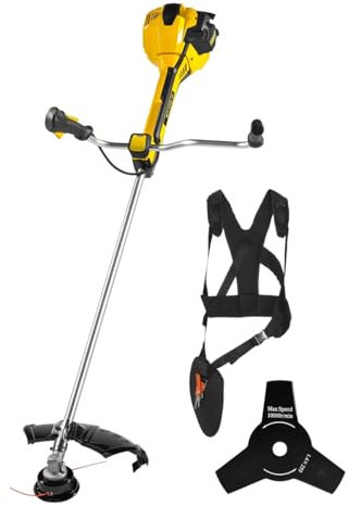 TEXAS Motorsense Benzin BCP 5200 2in1 freischneider rasentrimmer 2 takt Trimmer | 2,1 PS | Profi-Schultergurt | Fadenspule | 3-Zahn Messer | Gewerbliche Nutzung